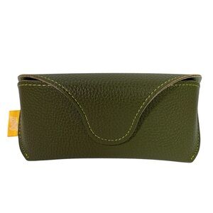 Sunski Sunglass Hard Case NWT Vegan Faux Pebbled Leather Olive Print